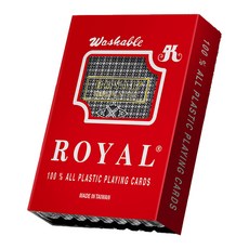 ROYAL 樂友 經典兩角防水撲克牌 0.25mm, 藍黑色, 1組