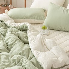 shez Home 韓國製Shake Milk水洗棉被, 哈密瓜綠