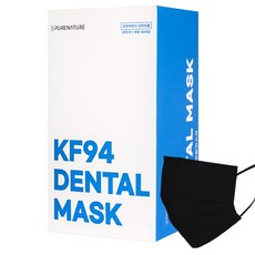 Purenature 덴탈형 피부 저자극 황사용마스크 대형 성인용 KF94, 30개입, 1개, 블랙