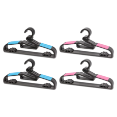 愛心防滑衣架, 藍色 + 粉紅色, 60個