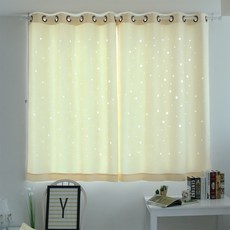 蝴蝶觸感 星星打孔窗簾 小窗 針式, 象牙白