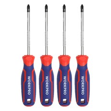 워크프로 십자 전공드라이버 ph1 x 75 mm WP221026, 4개