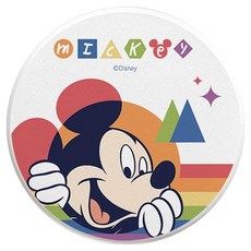 收納王妃 彩虹珪藻土圓形杯墊 2件組, 微笑米奇, 1組