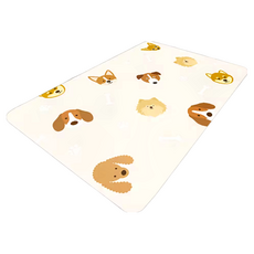 奈米硅藻土速乾防滑吸水地墊 40 x 60cm 2個, 淘氣小狗 米白色, 1組