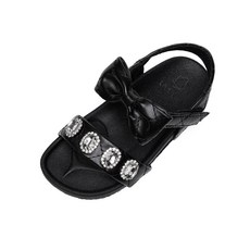 LA STELLA 女童珠寶蝴蝶結軟墊涼鞋