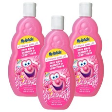 Mr. Bubble Original 草莓味三合一洗面奶, 473ml, 3個