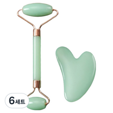 올웨일리 더블헤드 페이스 롤러 보드 + 괄사 마사지기 세트 TSP2514, 6세트, 그린