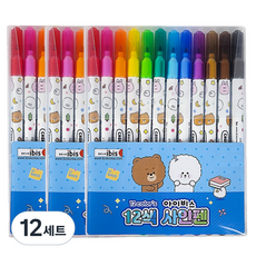 아이비스 12색 사인펜 1234, CR 블루(12344), 12개