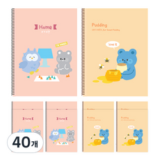 YOUNG ART 女童用10格書寫線圈筆記本, 40個, 隨機出貨