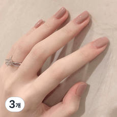 BARNA 方形美甲片, SQ 05 米色清純日常款, 3個