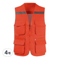 DEFENZEMAN 안전조끼 A 기본매쉬형, 오렌지, 4개