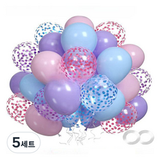 만들하비 컨페티 풍선 세트, 퍼플블루, 5세트