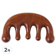 身體頭皮樺木刮痧按摩梳 A型 10.5 x 5cm, 2個, 混色