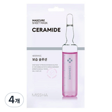 미샤 마스큐어 보습 솔루션 시트 마스크 세라마이드, 4개, 1개입