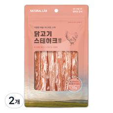 네츄럴랩 강아지 건강한육포 스테이크, 닭고기, 70g, 2개 닭고기, 70g, 2개