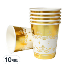 와우파티코리아 클래식컵 메탈릭골드 240ml, 6개입, 10세트