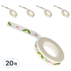 홈앤더 감성 다꾸 슬림 마스킹테이프 8mm x 10m, 새싹, 20개