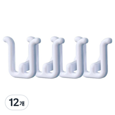 셀리빙 접착식 후크 슬리퍼 걸이, 화이트, 12개