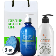 Dr.Hopkins啤酒酵母潔面凝膠 500ml+Pogonia辣木洗髮精 500ml+頭皮泡沫刷頭洗髮皮膚禮盒, 3組