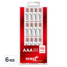 번개표 AAA 건전지 12p + 케이스 세트, 12개입, 6세트