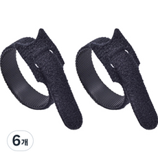 엘케이에이치 T형 벨크로 타이, 6개, 블랙