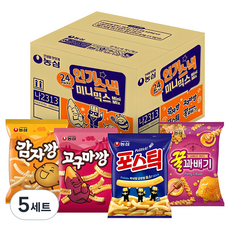 NONGSHIM 農心 人氣零食迷你綜合, 蜂蜜扭扭糖 6p + 波斯蒂克餅乾 6p + 薯片 6p + 甘藷片 6p, 5套