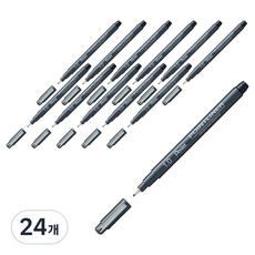 Pentel 飛龍文具 Pointliner 水性繪圖筆 1.0mm S20P-10A, 黑色, 24個
