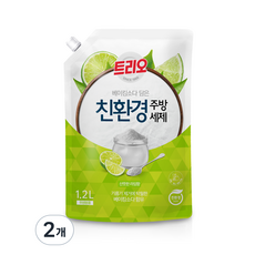 Trio 含小蘇打環保廚房洗潔精 萊姆香 補充包, 2個, 1.2L