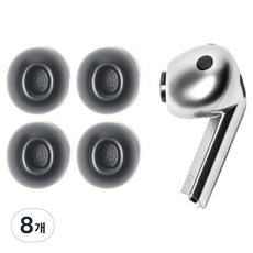 NUART Galaxy Buds3 Pro / Buds4 Pro 相容耳塞套, 8個, NATET-G-M, 深灰色