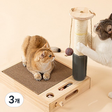 개츠비 고양이 원목 스크래쳐, 혼합색상, 3개