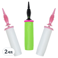 코쿠리 밀당 풍선 펌프 공기 주입기 3종 세트 5W0861, 2세트, 화이트, 그린