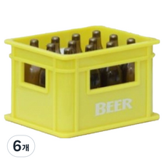 브리스크스타일 맥주 박스 모형 병따게 오프너, 옐로우, 6개