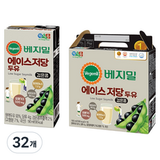 베지밀 에이스 저당두유, 190ml, 32개