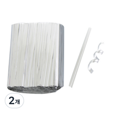 彩色長條束帶 8cm 1000入, 銀色, 2個