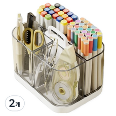 스카위즈 대용량 다용도 데스크 오거나이저, 투명, 2개
