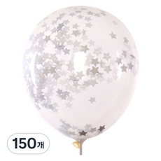 컨페티풍선 30cm, 별 화이트, 150개