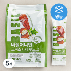 오늘의간식 바질어니언 모짜소시지 핫도그 (냉동), 80g, 4개입, 5개