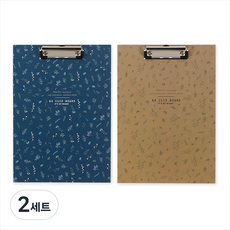 花朵文件夾板 A4 2種組, 花棕色+花藍, 2組