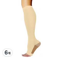 Soyo商行 平衡高彈力壓力襪 雙色膚 2入, 6個, 小腿/膝蓋型