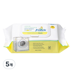 프레시클 건조기 시트 섬유유연제 파우더리 프로랄 향 본품, 80개입, 5개