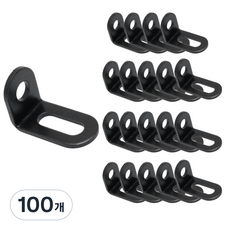 橢圓形穿孔角鐵 小 黑色, 100個