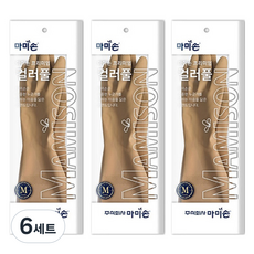 Mamison 彩色橡膠手套 雙手穿戴套裝, 橡木色, 中(M), 6套