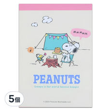 sun-star PEANUTS 史努比春色盎然彩色便條紙, 露營森活, 80張, 5個