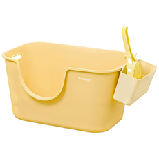 寵物星樂園 Mango 開放式貓砂盆 大型 掛籃套裝, 1套, 黃色