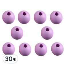 마다꾸미 우드비즈 DIY공예 나무구슬 12mm, 연퍼플, 30개