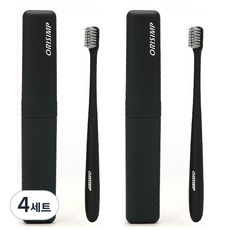 베러바이즈 휴대용 양치 칫솔 2p + 케이스 2p 세트 03 블랙, 4세트