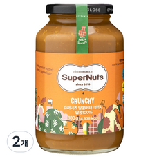 슈퍼너츠 100% 땅콩 피넛버터 크런치, 830g, 2개