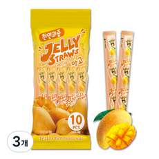 JELLY STRAWS 果凍條 芒果口味 10條入, 3袋, 193g