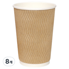 해피팩 한결 웨이브 아이스 3중 종이컵 380ml 크라프트, 8개, 25개입