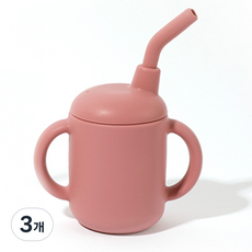 아가방 유아동용 마이페이보릿띵스 이유식 빨대컵, 120ml, 3개, 인디핑크